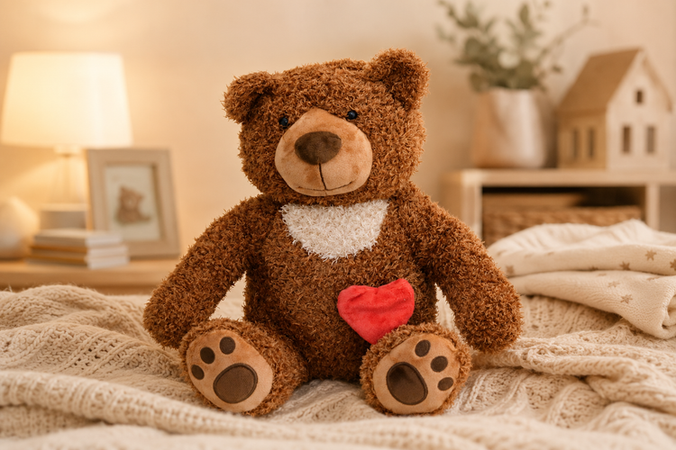 Teddy bear shaped keepsake urn with soft rounded features, shown on the collection banner