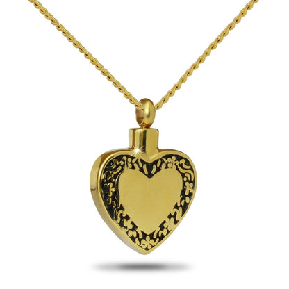 Rounded gold-plated steel heart pendant with a smooth polished face and small opening at the top