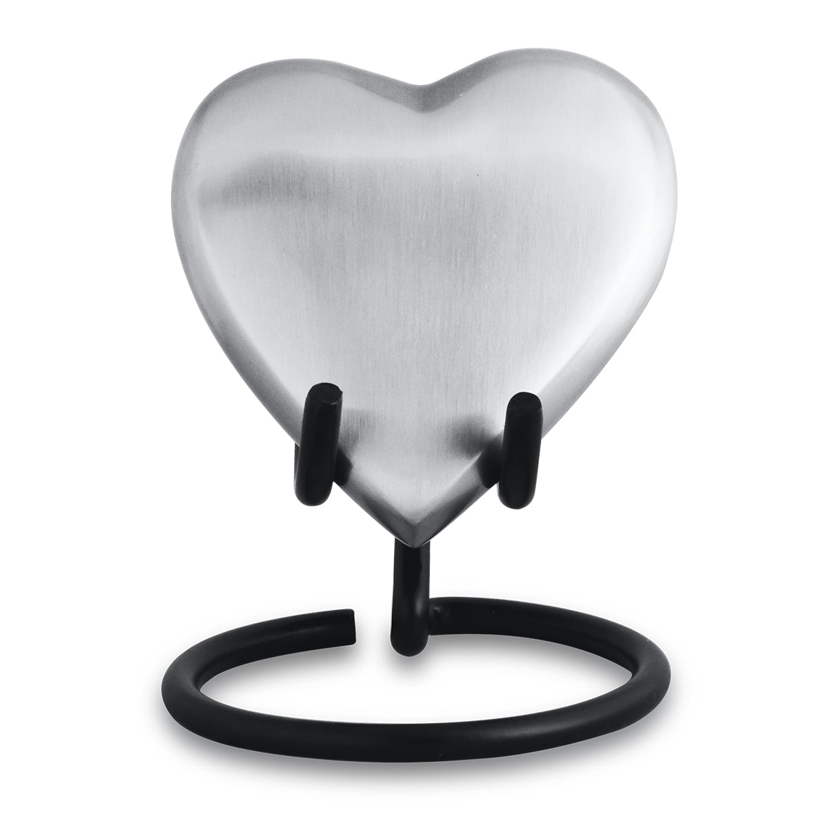 Grey pewter-finished heart keepsake urn with All My Love lettering on the face