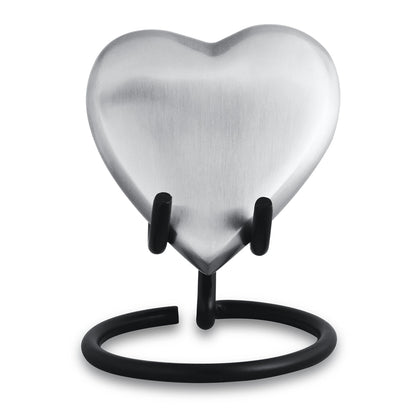 Grey pewter-finished heart keepsake urn with All My Love lettering on the face