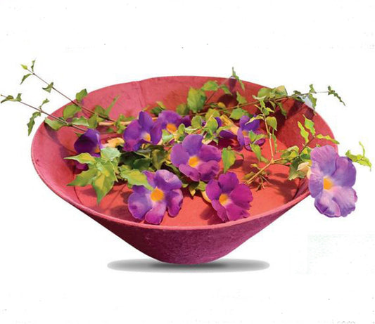 Plain biodegradable pressed paper cremation urn, seven inches tall in an undyed natural finish