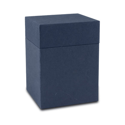 Plain square biodegradable burial urn with a flat top-loading lid