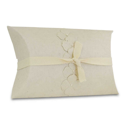 Flat oval water burial urn in a pale pearl sand finish, fourteen inches long