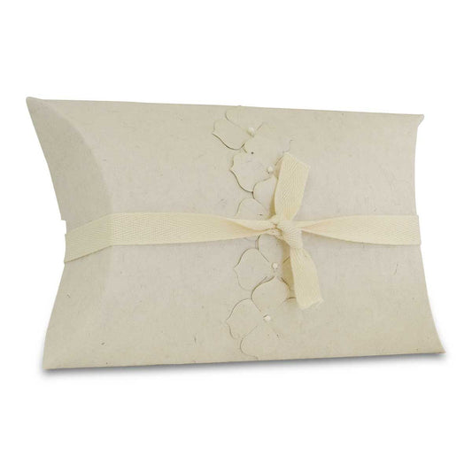 Flat oval water burial urn in a pale pearl sand finish, fourteen inches long
