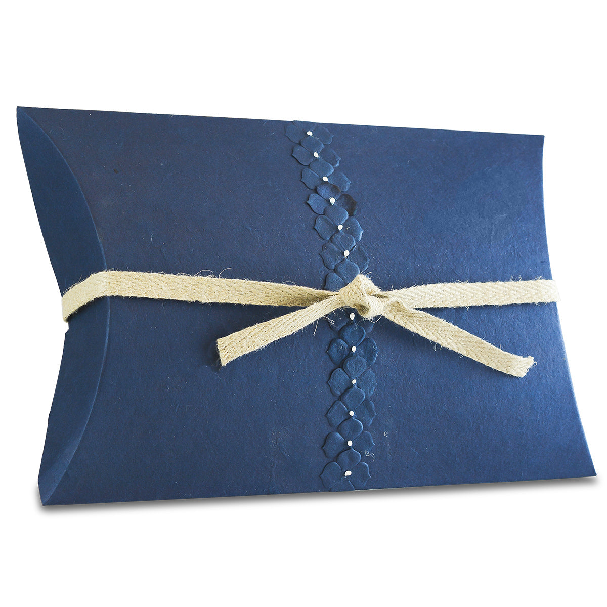 Wide shallow pearl-blue paper water burial urn with a soft iridescent sheen