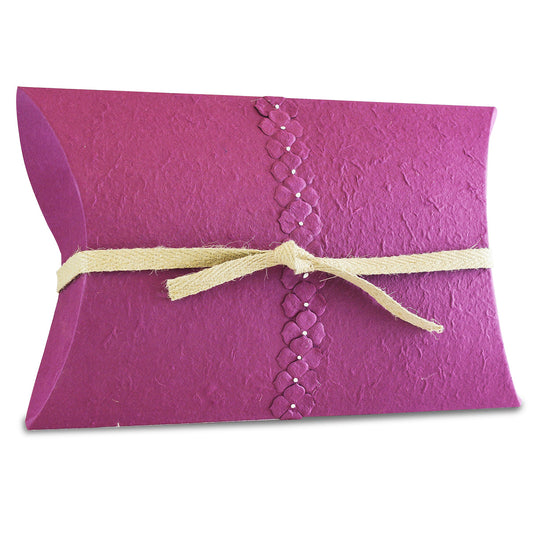 Low wide companion urn in pearl purple with a soft sheen across the surface