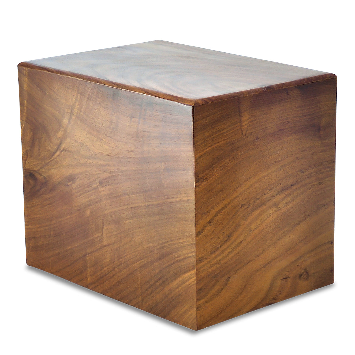 Slim wooden companion cremation urn with plain flat lid, eleven inches long