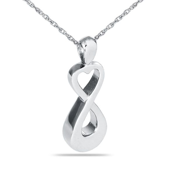Infinity Silver Heart Ash Urn