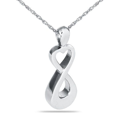 Infinity Silver Heart Ash Urn