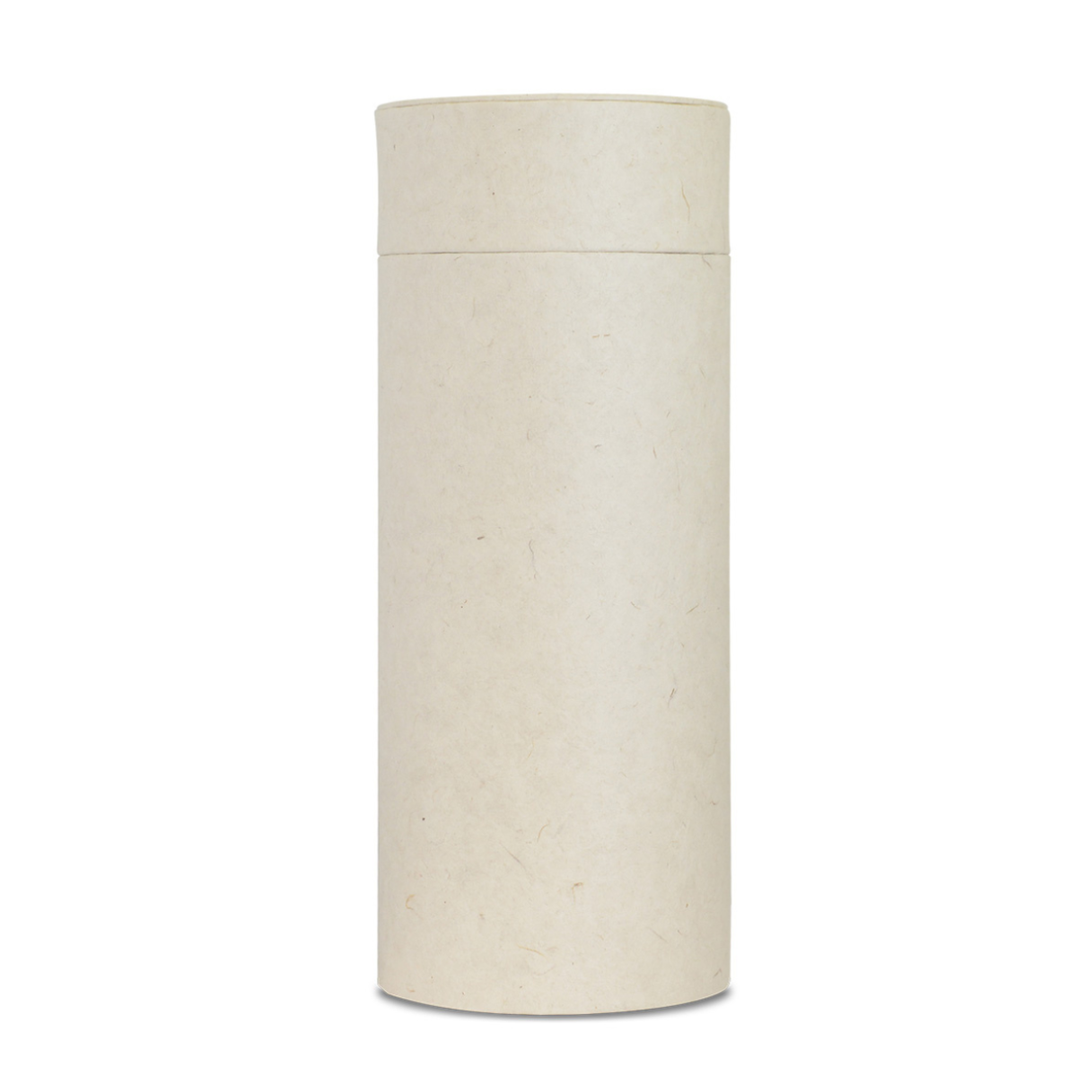 Tall ivory scattering tube urn, unprinted, thirteen inches high