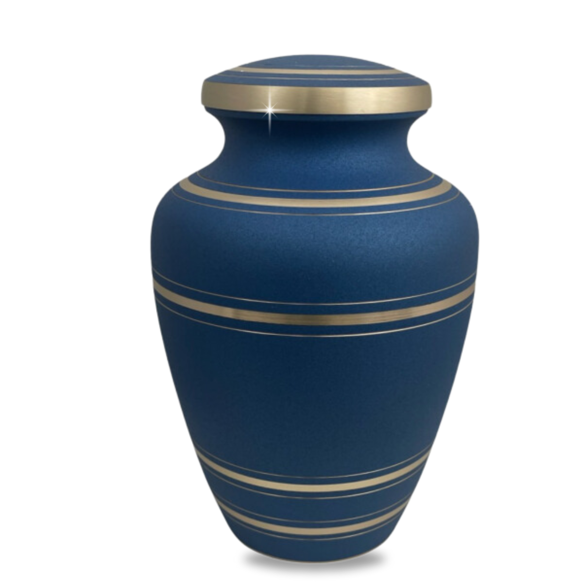 Plain brass cremation urn with an unpatterned polished body and a lift-off lid