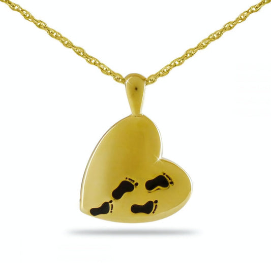 Gold-plated steel pendant with a recessed winding path running corner to corner