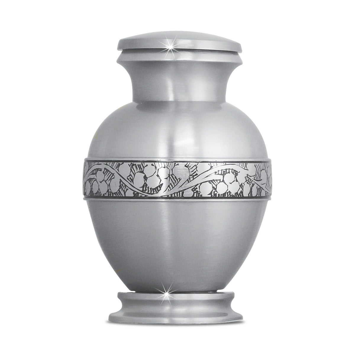 Compact brass keepsake urn with a plain smooth body and a removable top lid