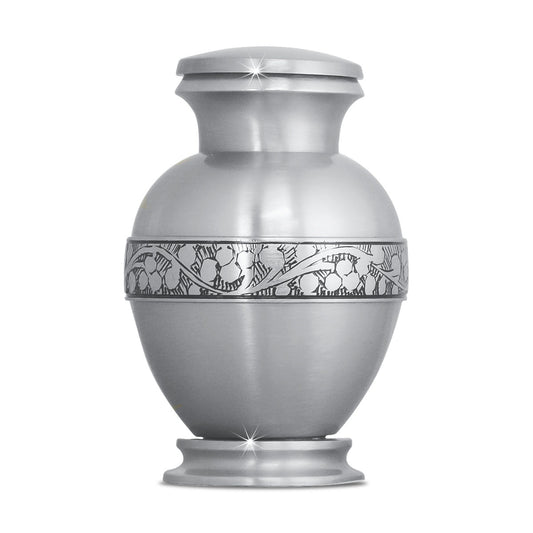 Compact brass keepsake urn with a plain smooth body and a removable top lid