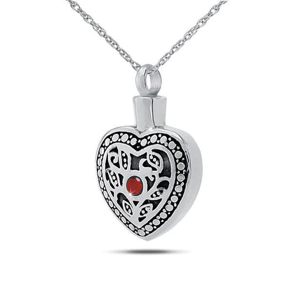 Round sterling silver keepsake pendant with a milky white opal at the centre