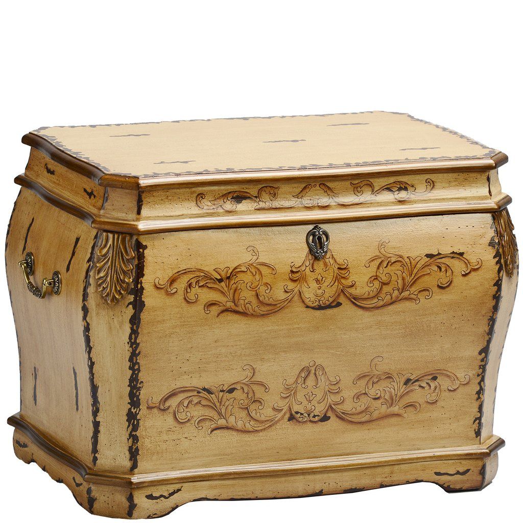 Wooden memory chest urn with a hinged top lid and paneled sides