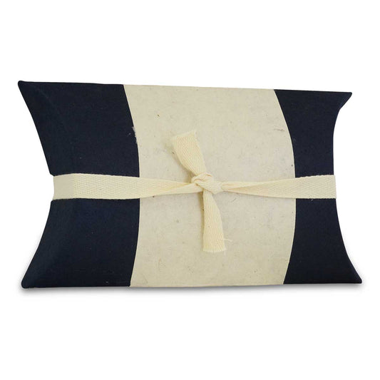 Flat mid-blue paper water burial urn, small, with no printed pattern