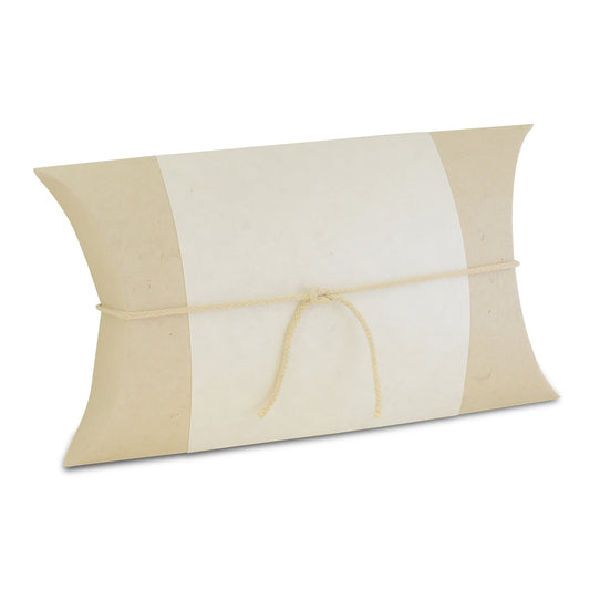 Flat sand-coloured biodegradable paper urn shaped for floating on open water