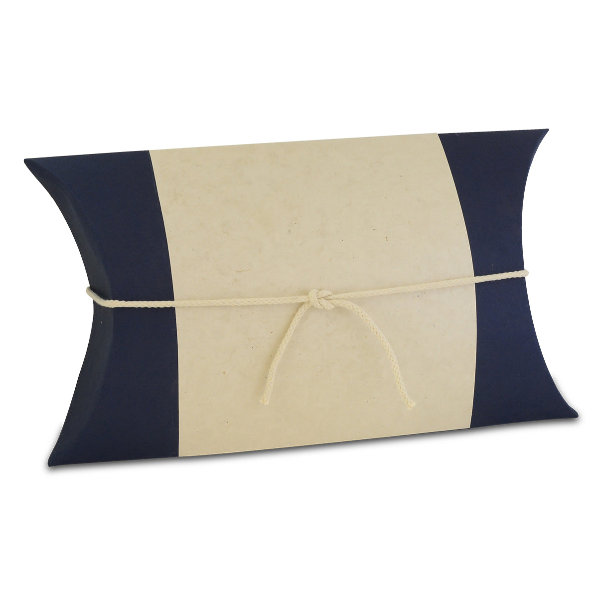 Flat blue biodegradable paper urn designed to float briefly then sink at sea