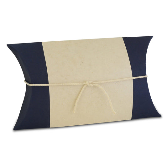 Flat blue biodegradable paper urn designed to float briefly then sink at sea