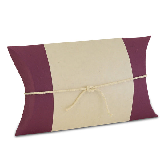 Flat purple biodegradable paper urn made for water burial and scattering at sea