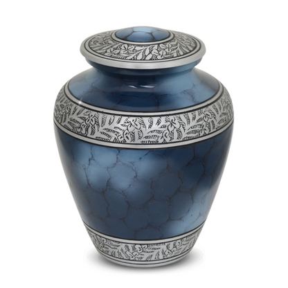 Blue Aluminum Urn