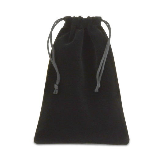 Black velvet urn bag sized eleven by sixteen inches for a full-size adult urn